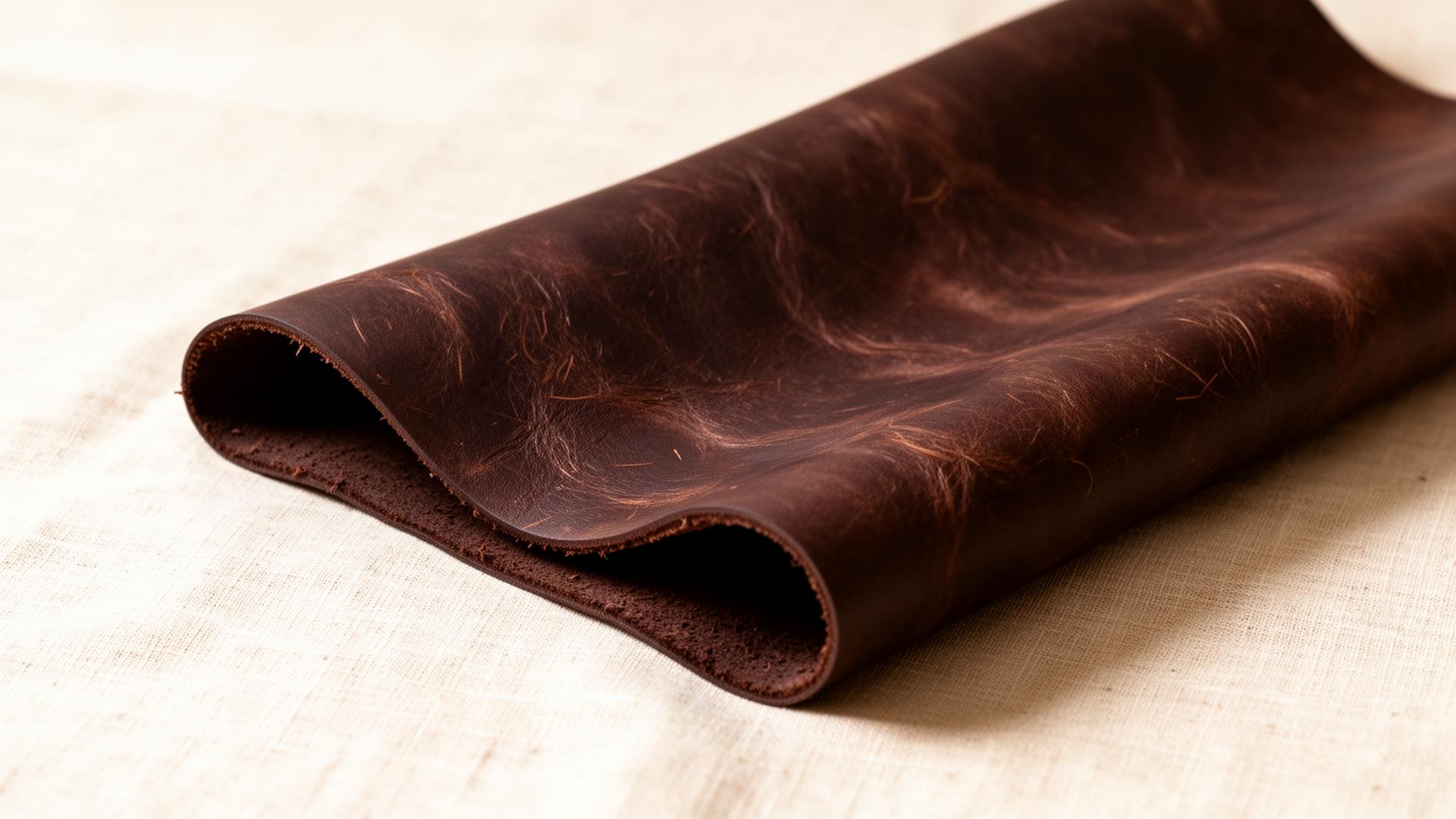 Folded sheet of Pura plant-based leather alternative material